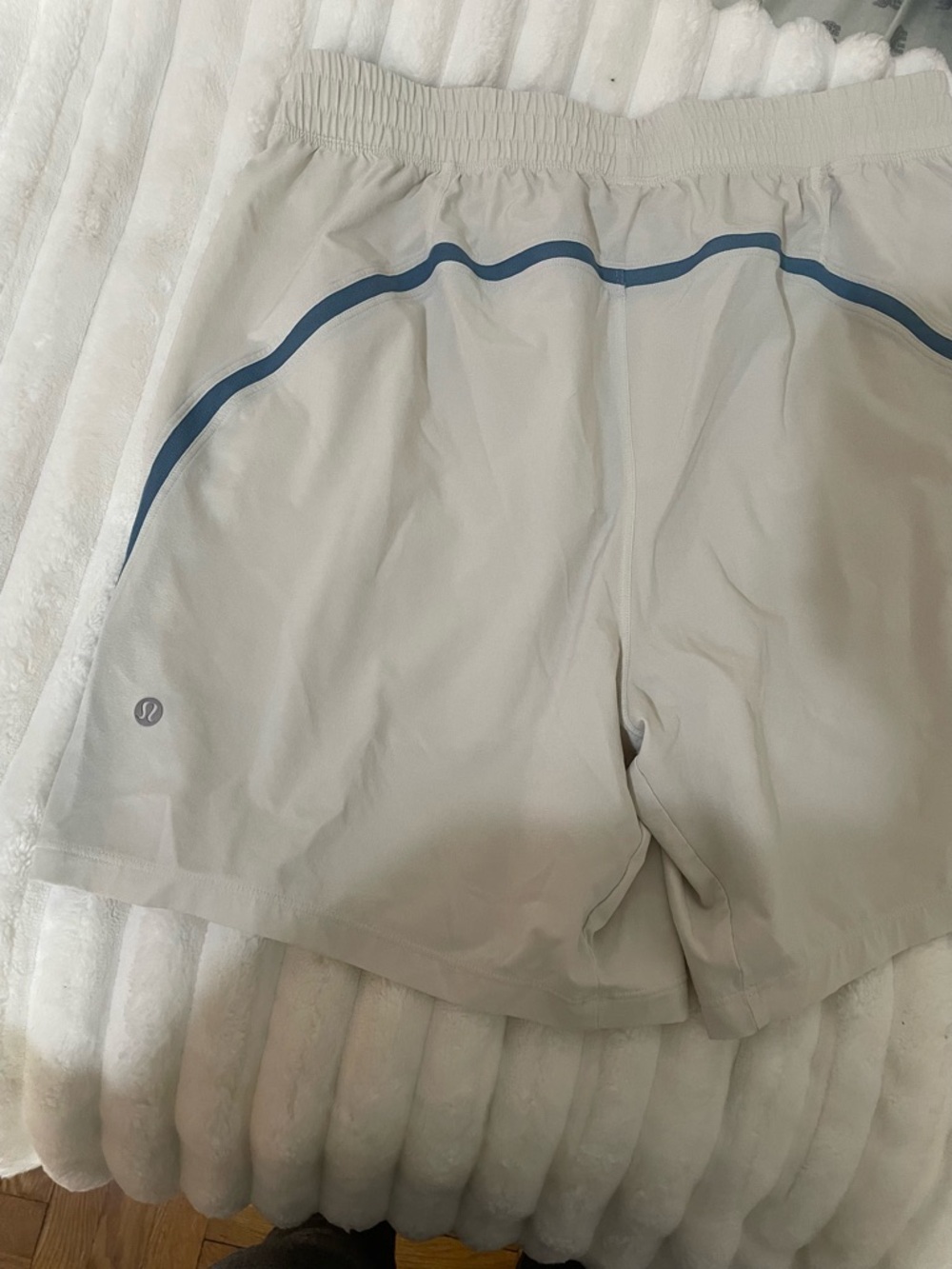 Lululemon Pace Breaker™ White Athletic Shorts with Blue Trim - Picture 7 of 15